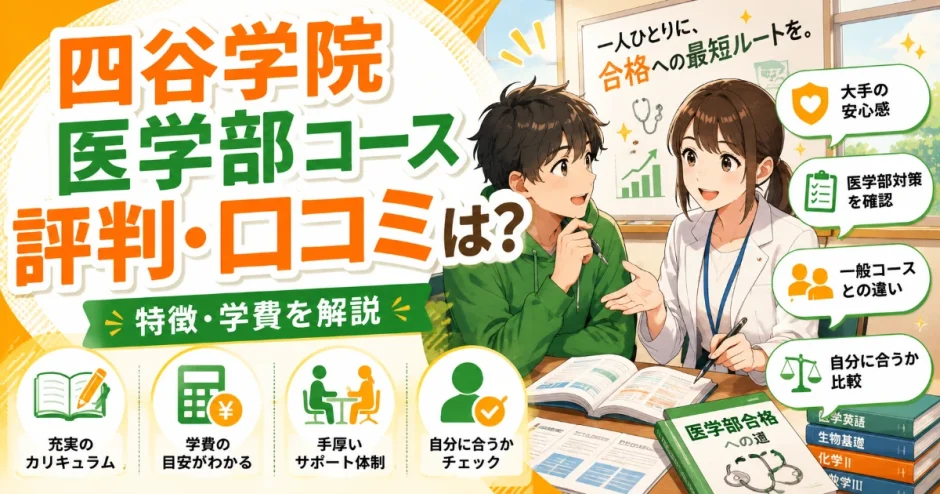 四谷学院の医学部コースの評判・口コミは？特徴・学費を解説