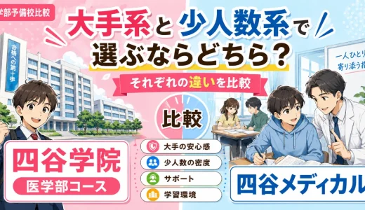 四谷学院の医学部コースと四谷メディカルを比較｜大手系と少人数系で選ぶならどちら？