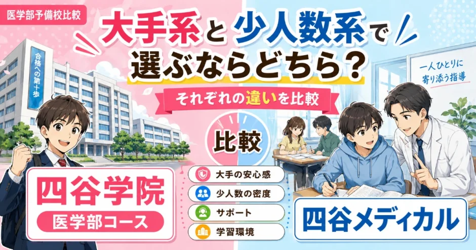 四谷学院の医学部コースと四谷メディカルを比較｜大手系と少人数系で選ぶならどちら？