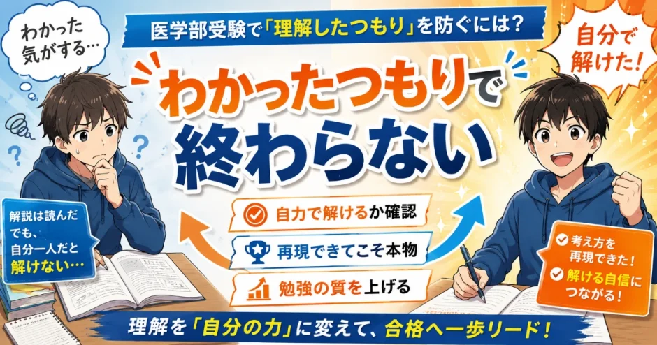 医学部受験で『理解したつもり』を防ぐには？自力で再現できるか確かめる方法を解説
