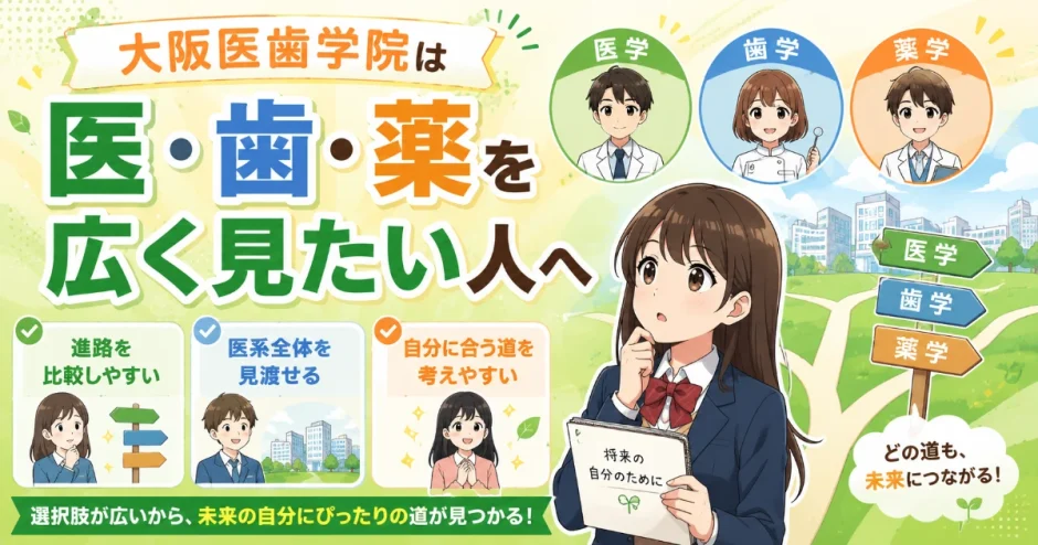 大阪医歯学院は医歯薬系を広く見たい人に向いている？特徴を解説
