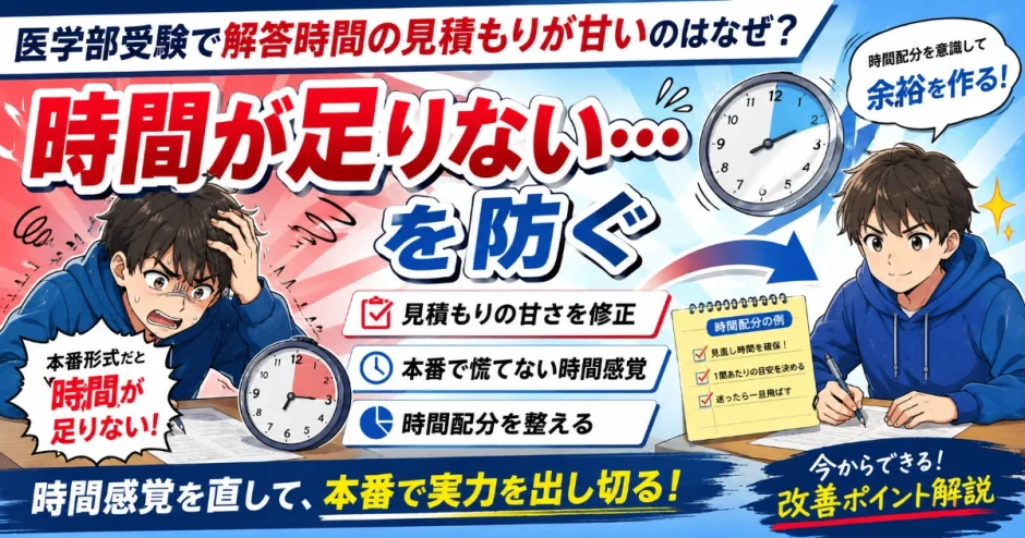 医学部受験で解答時間の見積もりが甘いのはなぜ？時間感覚を直す方法を解説