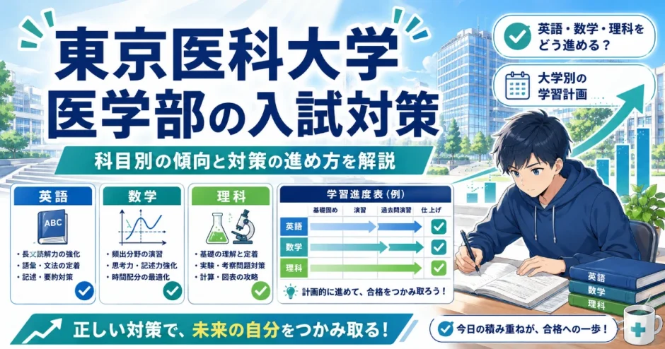 東京医科大学 医学部の入試対策｜科目別の傾向と対策の進め方を解説