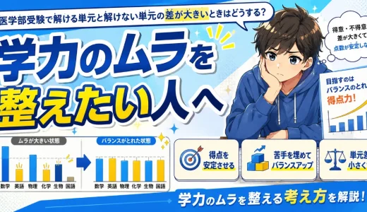 医学部受験で解ける単元と解けない単元の差が大きいときはどうする？学力のムラを整える考え方を解説